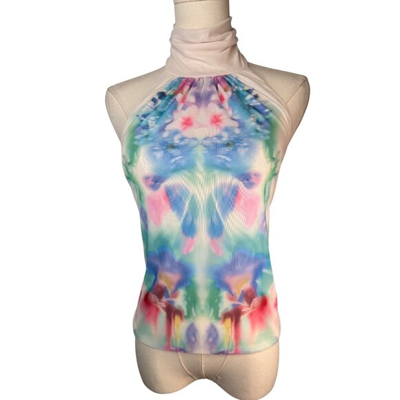 AFRM Tops - 2/$30 AFRM M Halter Tie-Back Top Multicolor Polyester Spandex Blend